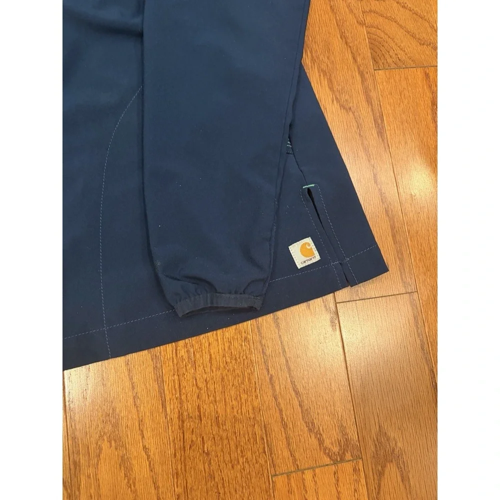 Carhartt Force Men's Small Full Zip Softshell Jacket Navy Blue Green Lightweight